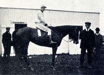 98173 Afbeelding van het paard Limsfield Lassie, winnaar van de sportterrein prijs tijdens de wedrennen op het ...